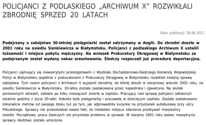 Sukcesy Archiwum X 2021 Kryminatorium